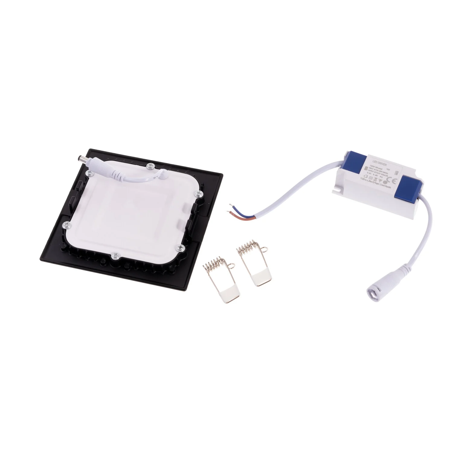 LED PANEL 18 W / 225x225 mm - vestavný, černý