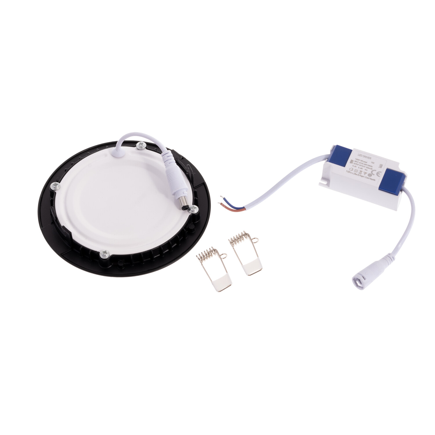 LED PANEL 12W / R120 mm - vestavný- černý