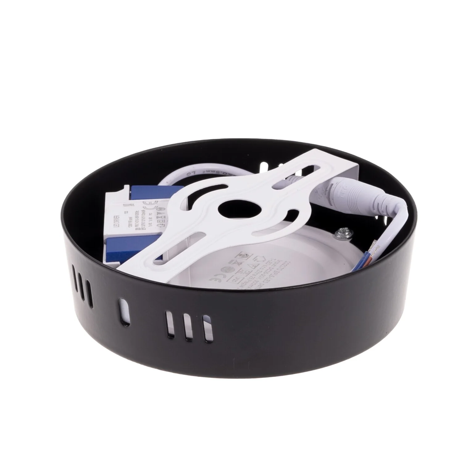 LED PANEL 12W / R170mm- přisazený- černý