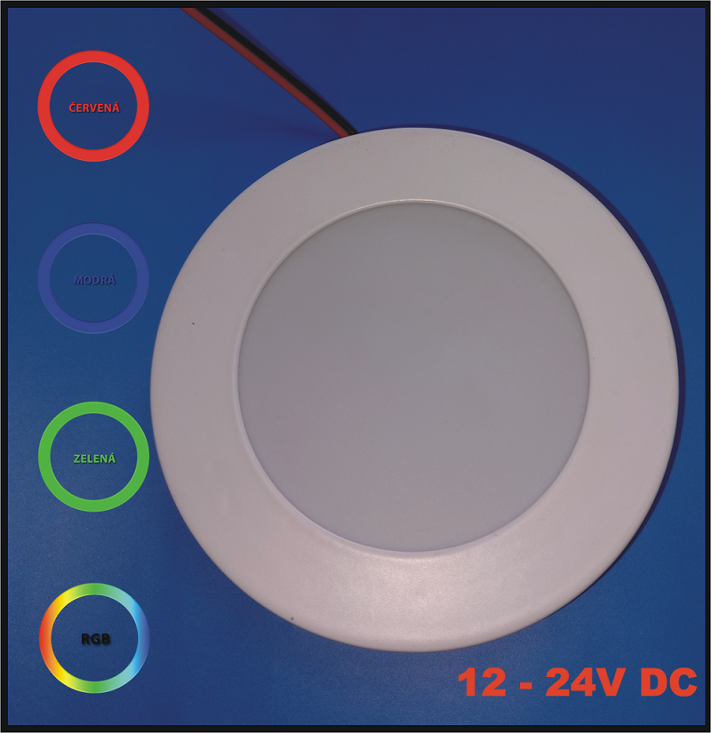 LED PANEL RUZ 6W / R115 mm 12 - 24V DC - přisazený