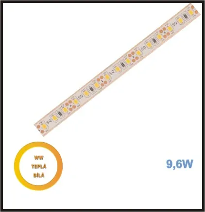 LED pásek 12V, 9,6W, teplá bílá. voděodolný, IP68 do bazénu