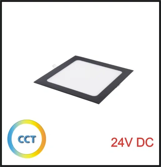 LED PANEL 24V, 12W, CCT, 174x174mm - vestavný, BLACK