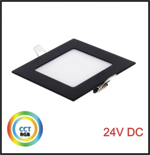LED PANEL 24V, 18W, RGBCCT,174x174mm - vestavný, BLACK