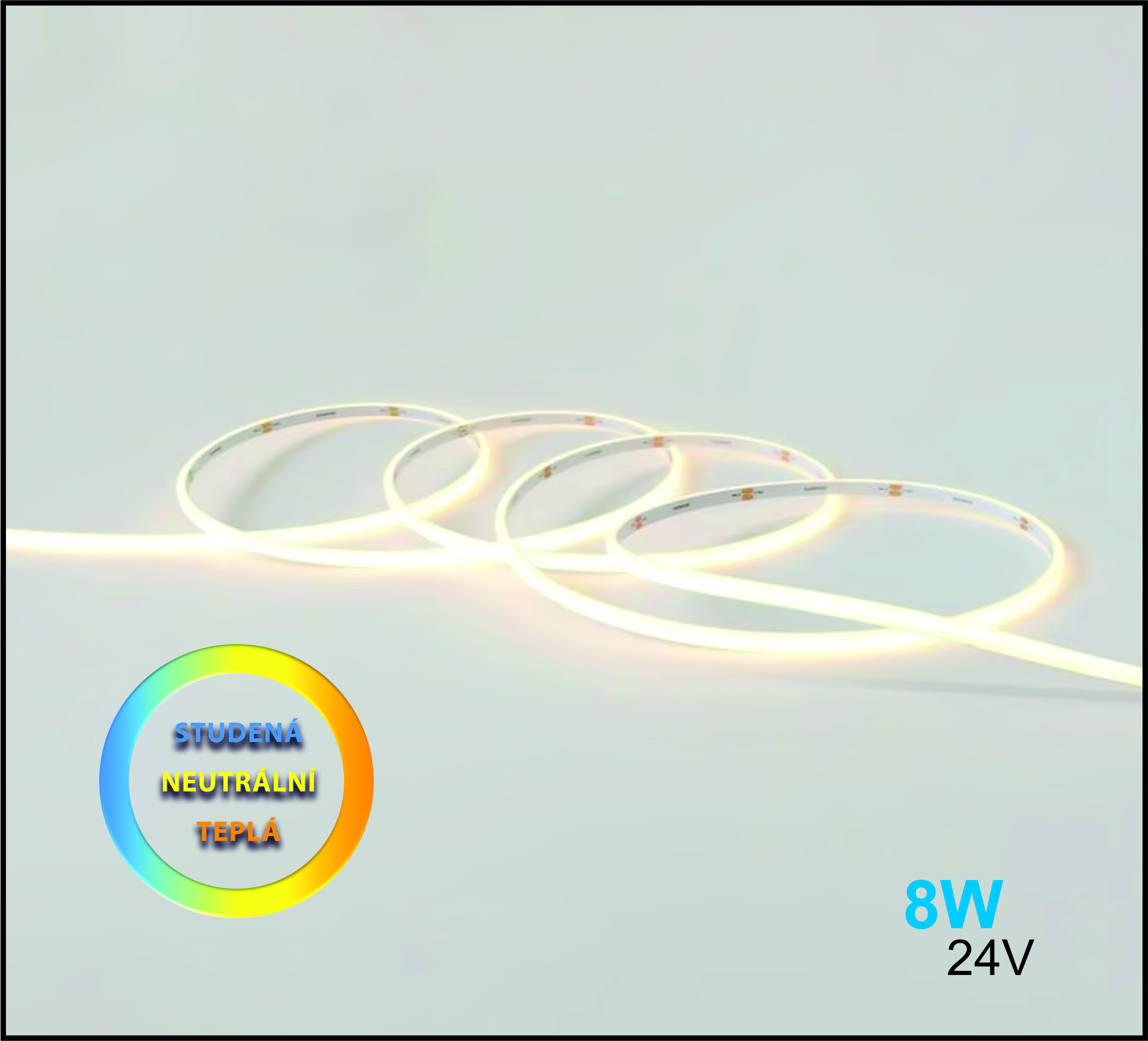 LED NEON 24V,8W, 5x3mm,CW/DW/WW, VODĚODOLNÝ