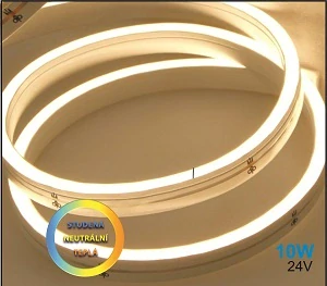 LED NEON 24V,10W, 4x8mm,CW/DW/WW, VODĚODOLNÝ