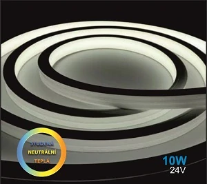 LED NEON 24V,10W,16x16mm,CW/DW/WW, VODĚODOLNÝ