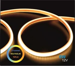 LED NEON 12V,6W, 5,5x5mm,DW/WW, VODĚODOLNÝ