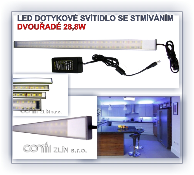 LED dotykové svítidlo se stmíváním-dvouřadé 100cm, 28,8W