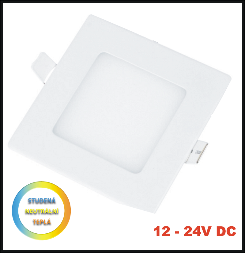 LED PANEL 17W/ 12-24V DC - vestavný