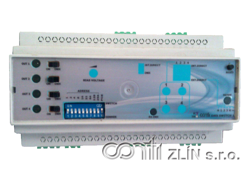 LED DMX PWM ovladač DIN 1450