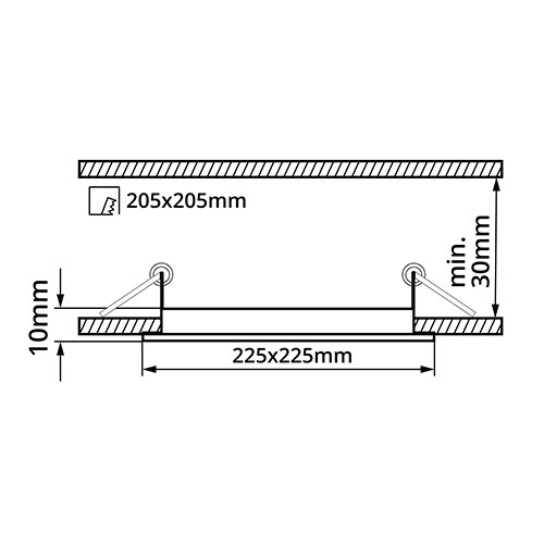LED PANEL 18W / R225mm - vestavný- černý
