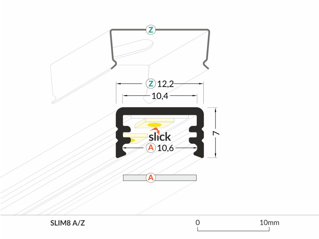LED profil  - CONTI 25 SLIM anodizovaný