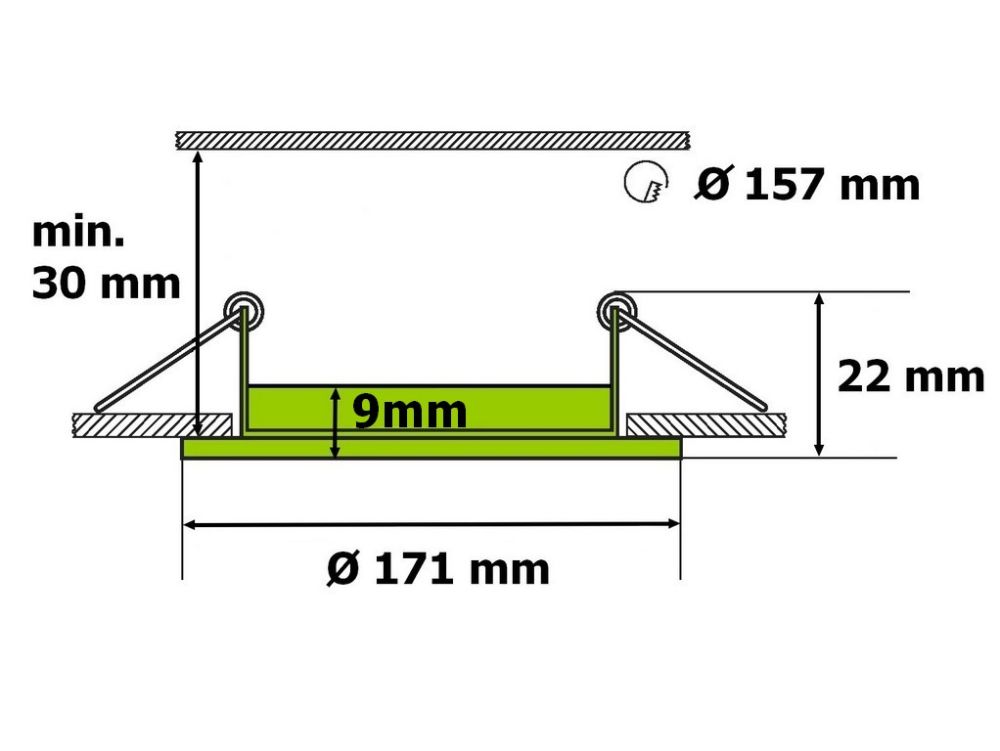 LED PANEL 12W / R170 mm - vestavný