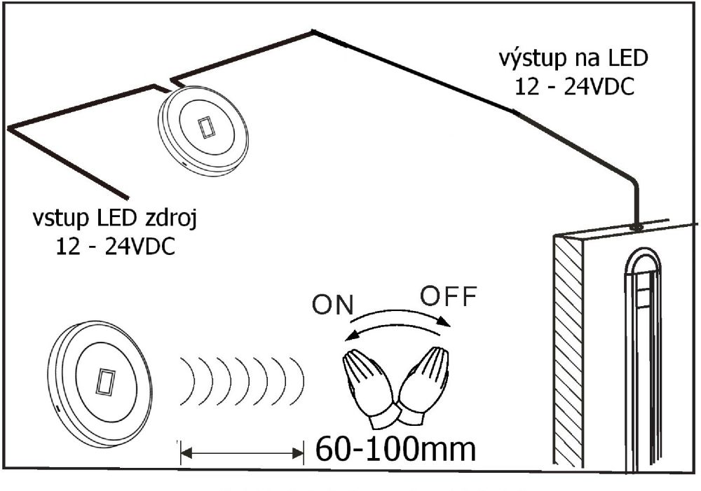 Spínač mávnutím IRM1 12-24V
