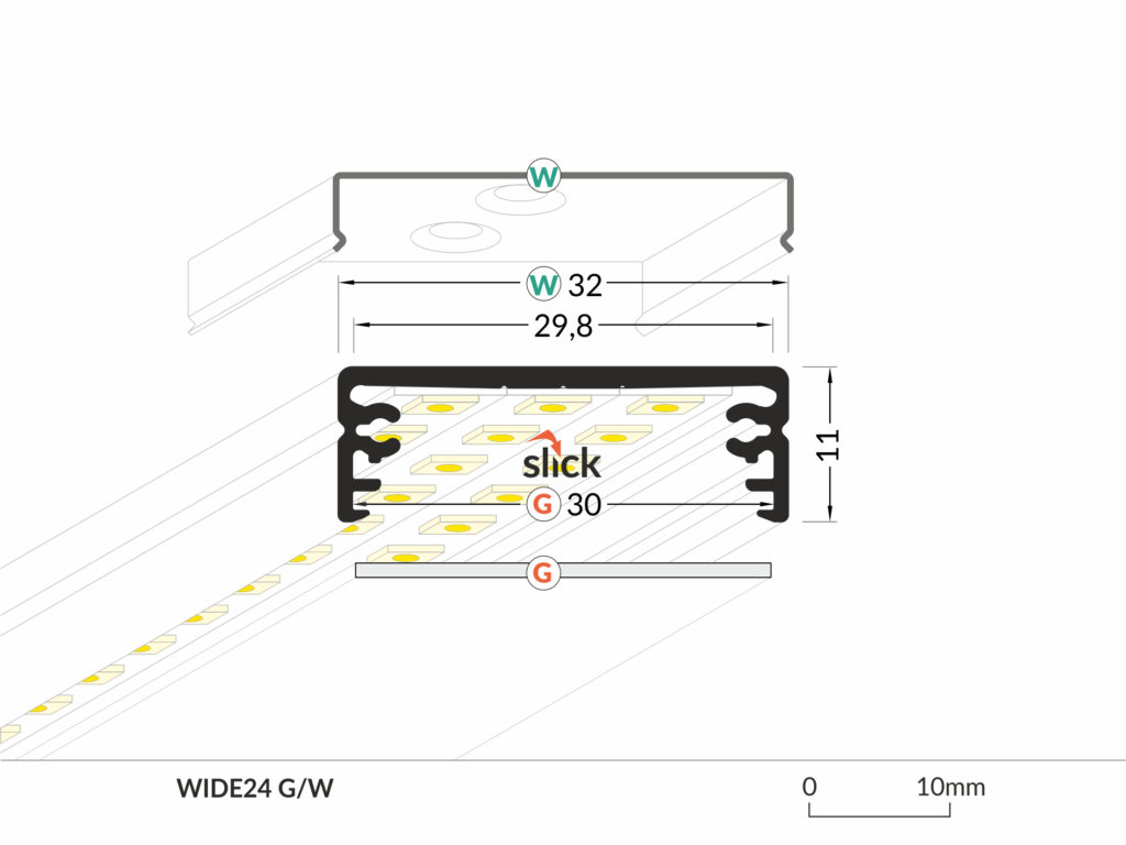 LED PROFIL Conti-wide - anodizovaný