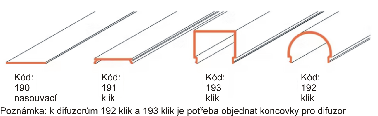 Krycí difuzor CONTI-VAR30-192 - půlkulatý opál