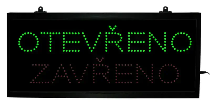 Info panel OTEVŘENO ZAVŘENO 900x400x40mm