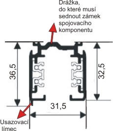 Lišta TEAR 2m Černá