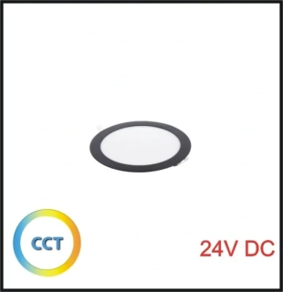 LED panel 24V 6W CCT, R120mm - vestavný, BLACK