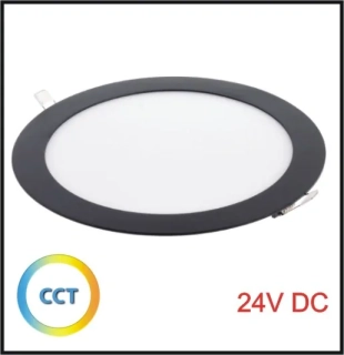 LED panel 24V 24W CCT, R300mm - vestavný BLACK