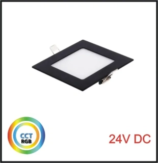 LED PANEL 24V, 9W, RGBCCT,120x120mm - vestavný, BLACK