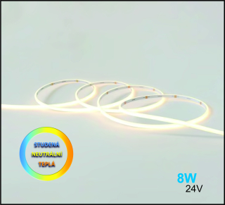 LED NEON 24V,8W, 5x3mm,CW/DW/WW, VODĚODOLNÝ