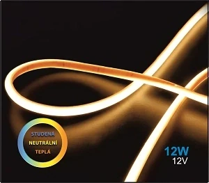 LED NEON 12V,12W, 7,5x5mm,CW/DW/WW, VODĚODOLNÝ